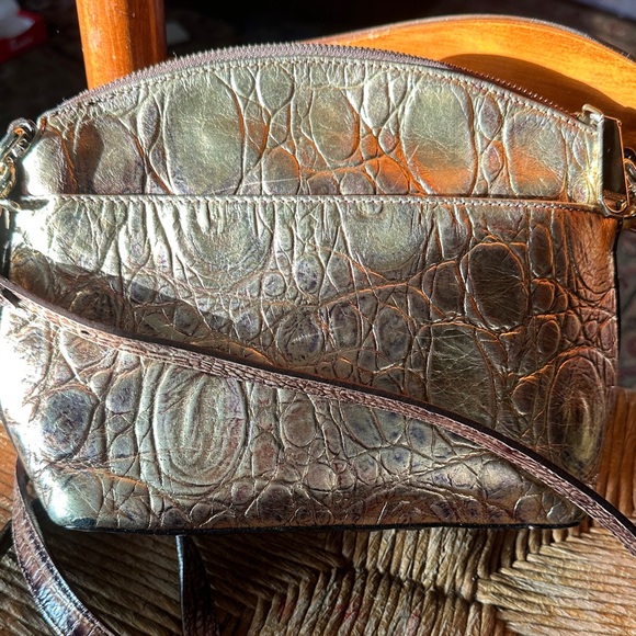 Brahmin mini duxbury multi  crescendo Crocodile Embossed Brown Bag - Picture 5 of 14